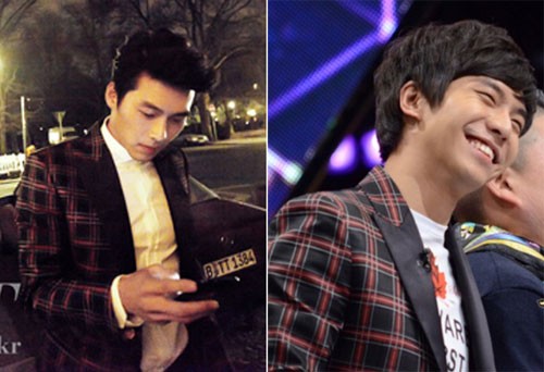 who wear it better?  Share  [Dispatch] Checks look good on anyone. It has a wide variety of patterns and color making it easy to style. For these resons, check are being loved all throughout the 4 seasons.  'Men of the generation' Hyeon Bin and Lee Seung-gi wore the same checked jackets. Hyeon Bin wore it in the 48th issue of "High Cut" and Lee Seung-gi in the SBS TV program "Kang Heart". How are their styles? We looked into the two who wore the same item at different locations.  ▶ What item?: The jacket Hyeon Bin and Lee Seung-gi wore is a fresh DSquared2 2011 Spring / Summer item by the Canadian twin brothers Dean and Dan Cayden. This Scottish looking black and red checkered jacket costs 3.87 million won.  ▶ Hyeon Bin?: This jacket made Hyeon Bin shine even in the night of Berlin. He wore this jacket at the last photo shoot he did before he joined the army during the Berlin International Movie Awards. He made the jacket stand out on top of a white shirt. He also had volume in his hair looking like James Dean.  ▶ Lee Seung-gi?: Lee Seung-gi looked like a sophisticated college boy. He matched a white shirt, the same brand as the jacket and dark denim pants with the jacket, looking casual. His model student look was completed with a neatly styled outfit and neat hair.  ▶ Same outfit different feeling: Hyeon Bin and Lee Seung-gi wore the jacket according to their situation and atmosphere respectively. Hyeon Bin, who chose the jacket as a photo shoot item, managed to wear it off like it was his. He wore it well enough to say he was ready to step on the red carpet at any moment.  Lee Seung-gi showed the best example of a casual jacket and T-shirt. He simply wore it without a big mess. One flaw to be pointed out is the printed T-shirt with the checkered jacket that made it look distracting. It would've looked much neater if he had worn a plain inner wear.   Source : news.nate.com/view/20... ( Korean )